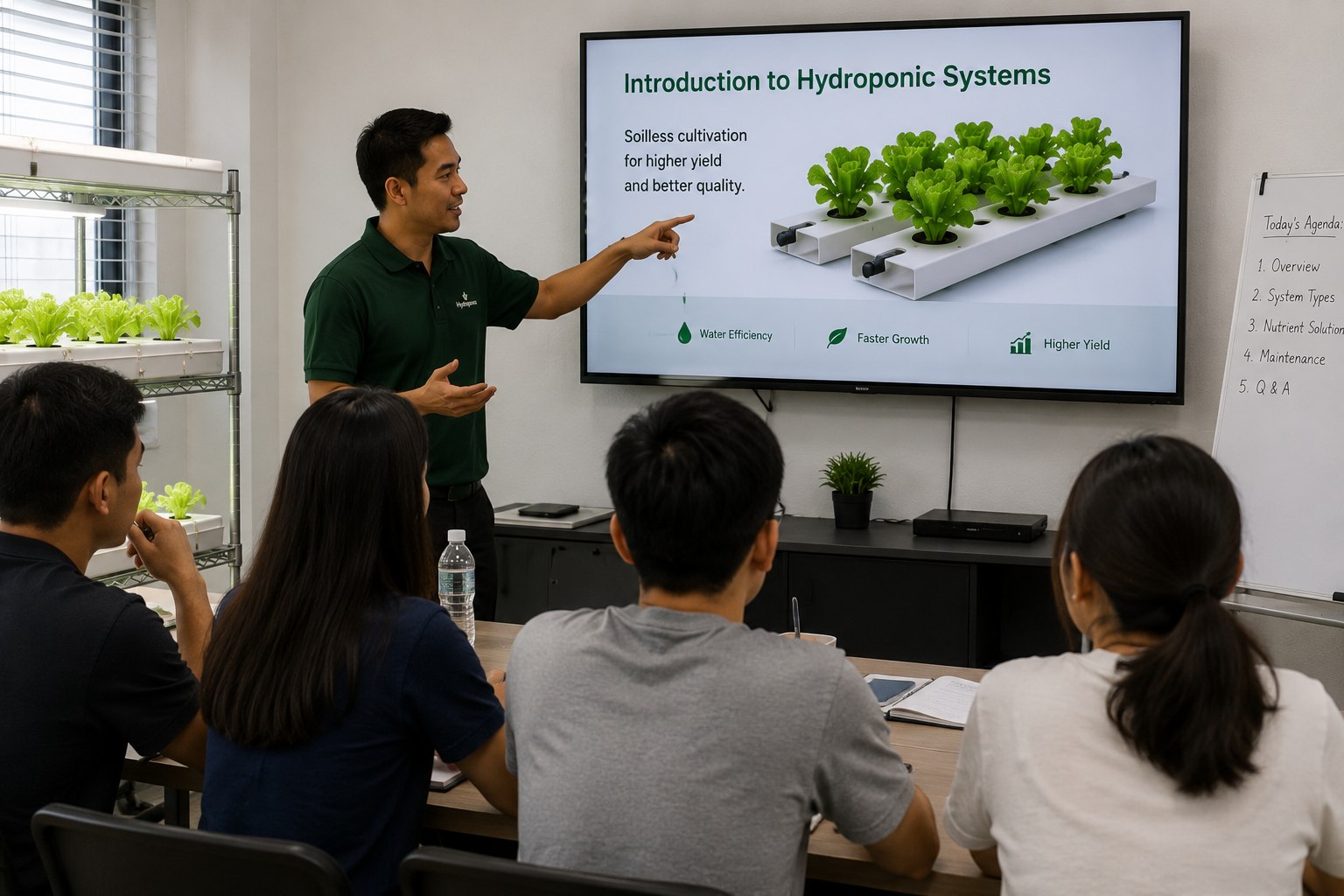 Hydroponic classroom training