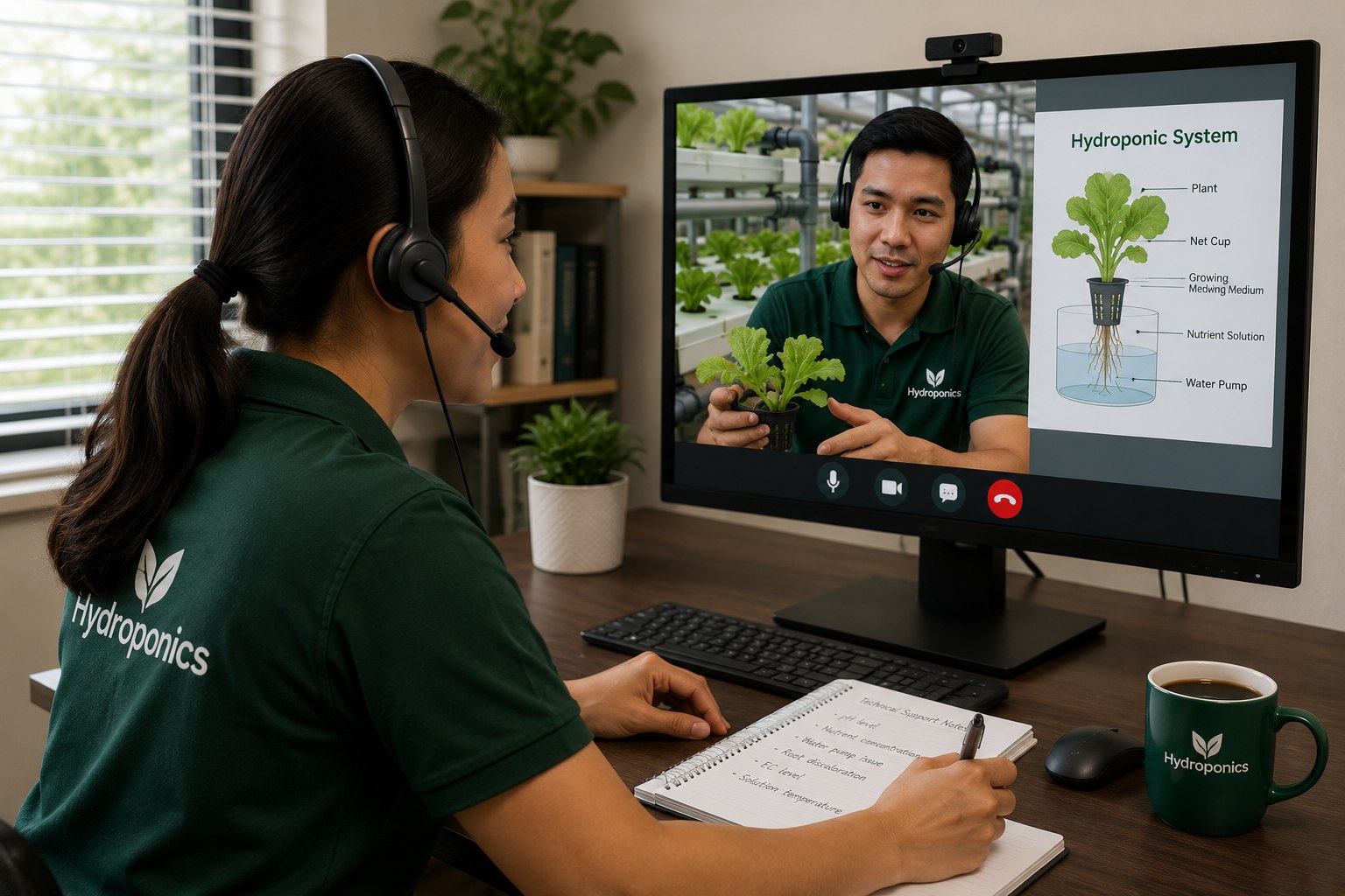 Remote hydroponic technical support